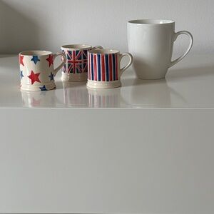 Emma Bridgewater miniature mugs. Pottery decorated by hand in England.